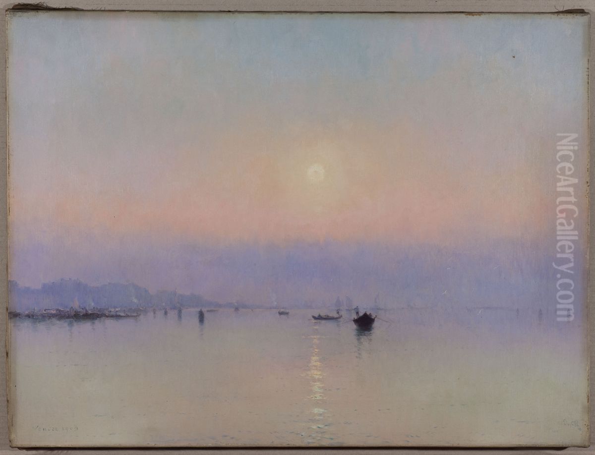 Brumes mauves Oil Painting by Marie-Joseph Clavel