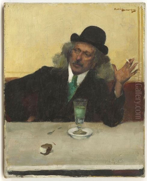 Au cafe Oil Painting by Andre Devambez