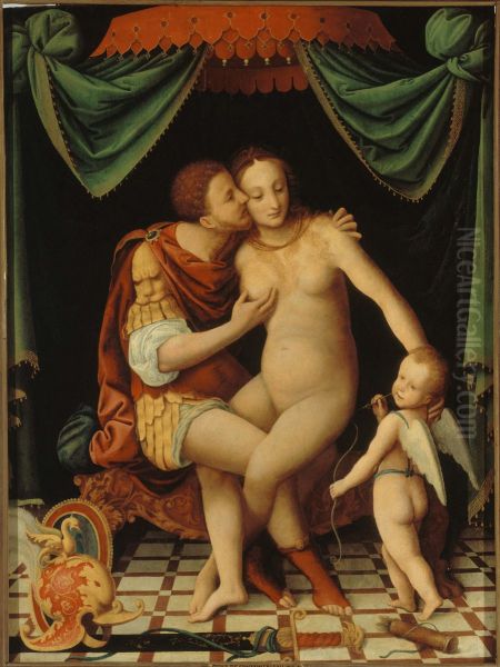 Mars et Venus Oil Painting by Bernardino Lanino