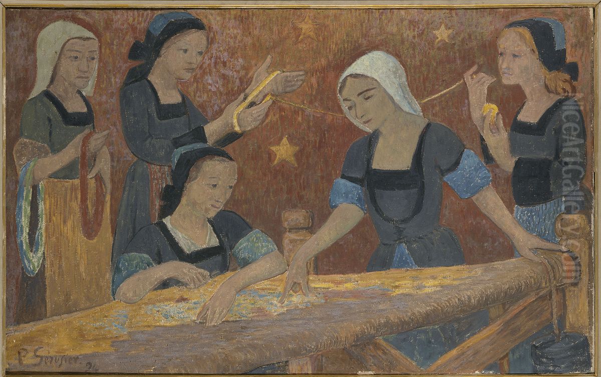 La tapisserie (les cinq tisseuses) Oil Painting by Paul Serusier