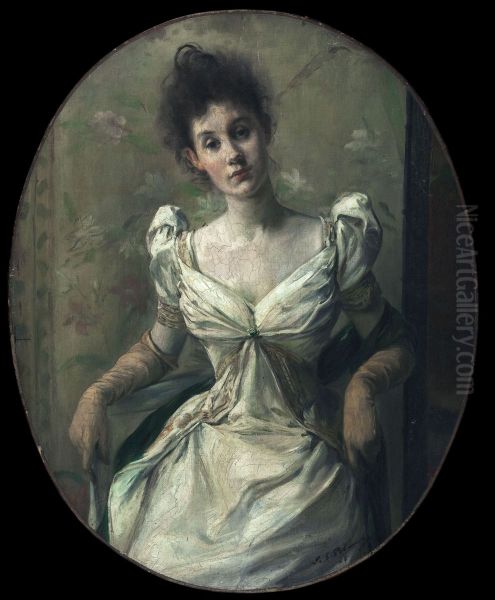 Portrait de Madame Abel Hermant Oil Painting by Jacques-Emile Blanche