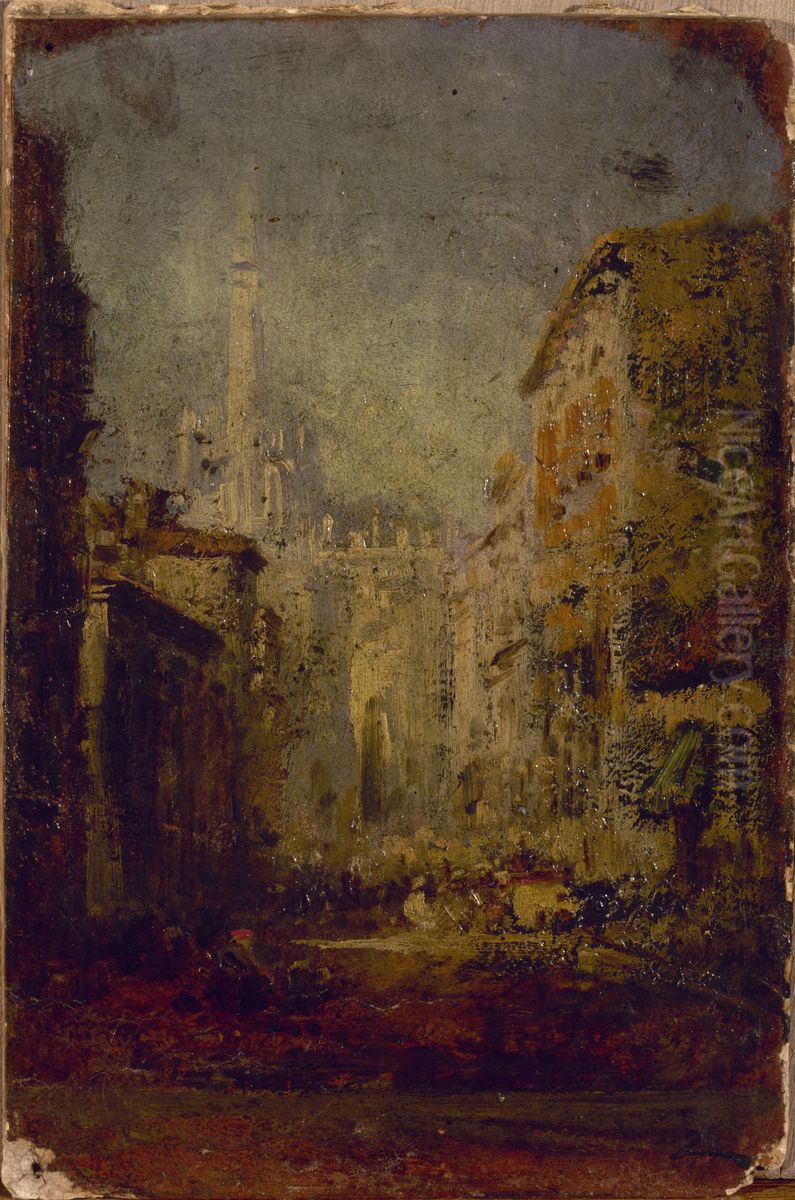 Le Dome de Milan Oil Painting by Felix Ziem