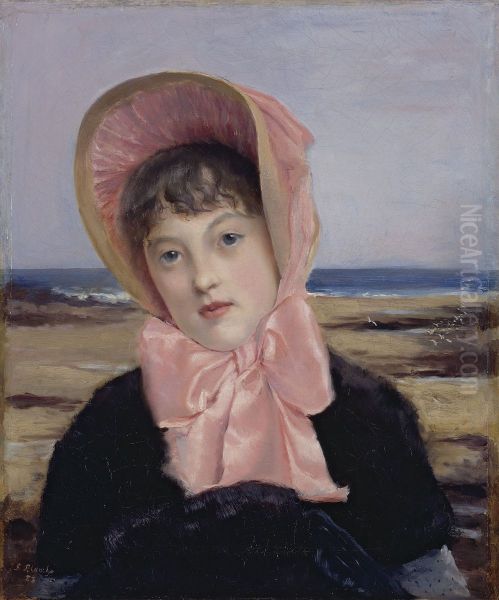 La capeline rose Oil Painting by Jacques-Emile Blanche