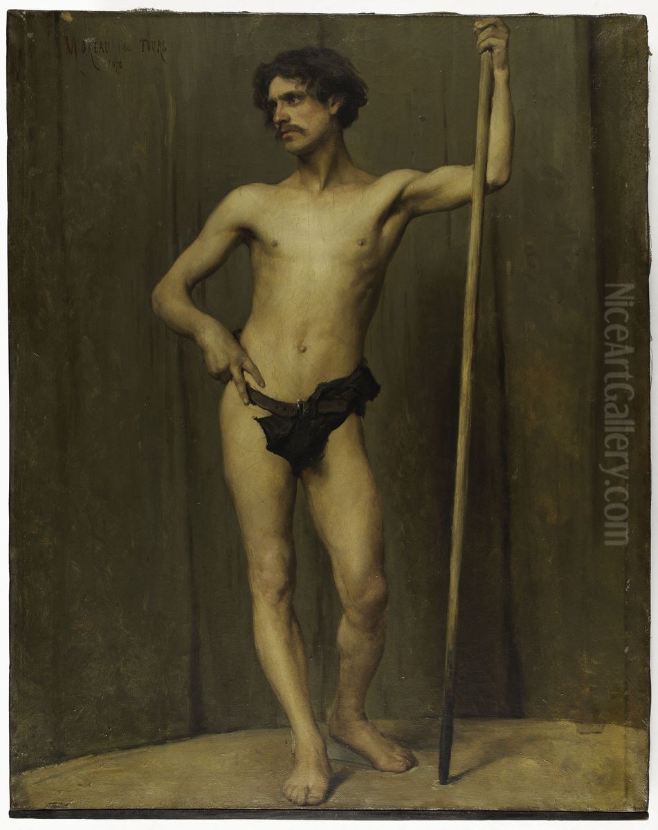 Etude de figure d'apres le modele vivant (concours pour le prix de Rome) Oil Painting by Georges Moreau de Tours