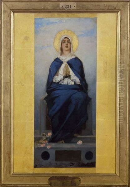 Esquisse pour l'eglise de Clichy-la-Garenne : L'Immaculee Conception Oil Painting by Jean-Joseph Benjamin-Constant