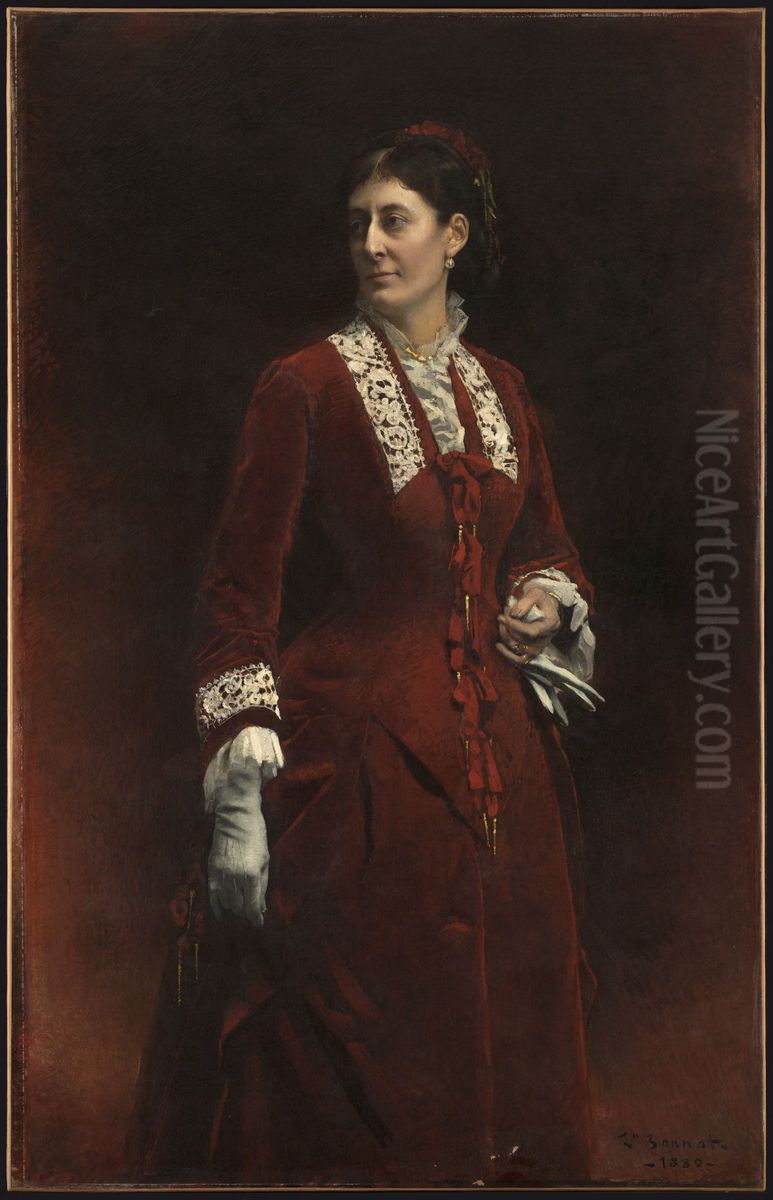 Portrait de Madame Georges Ehrler Oil Painting by Leon Bonnat