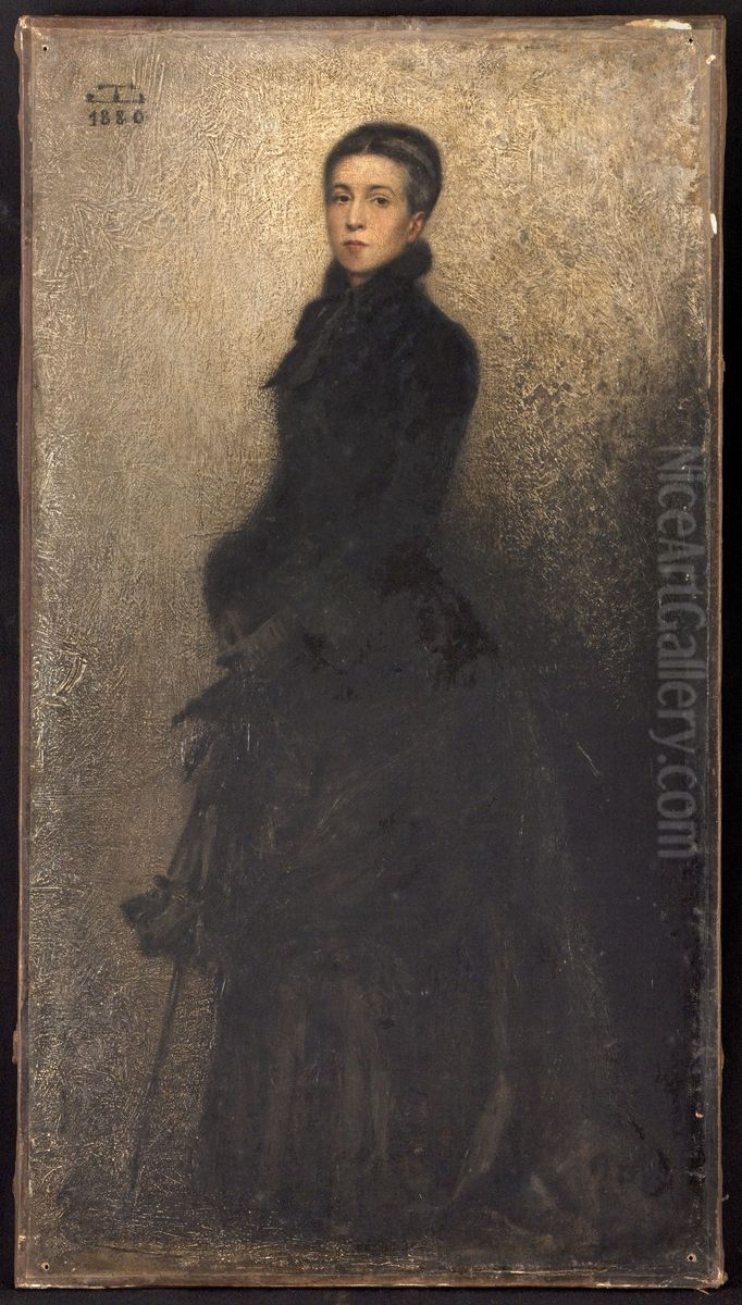 Portrait de la mere de l'artiste (Mme Dillon) Oil Painting by Theobald Chartran