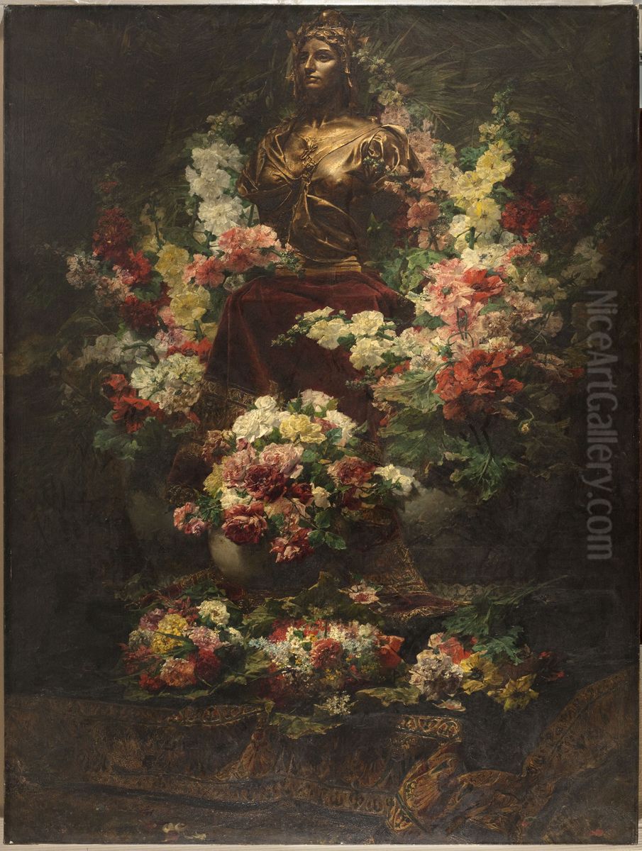 Un jour de fete Oil Painting by Georges Jeannin