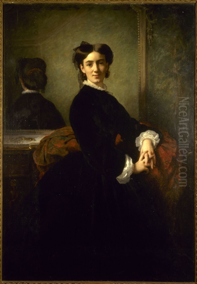 Portrait de Madame Charles Chaplin Oil Painting by Charles Joshua Chaplin