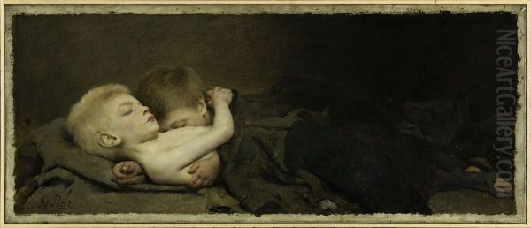 Un nid de misere Oil Painting by Fernand Pelez