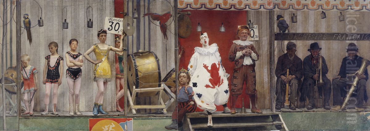 Grimaces et misere - Les Saltimbanques Oil Painting by Fernand Pelez