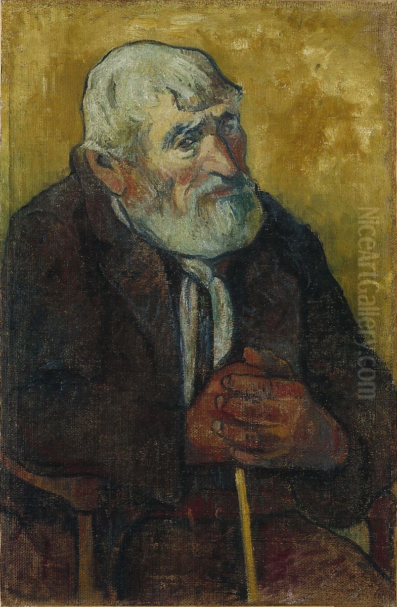Old Man with a Stick Oil Painting by Paul Gauguin Old Man with a Stick Oil Painting by Paul Gauguin