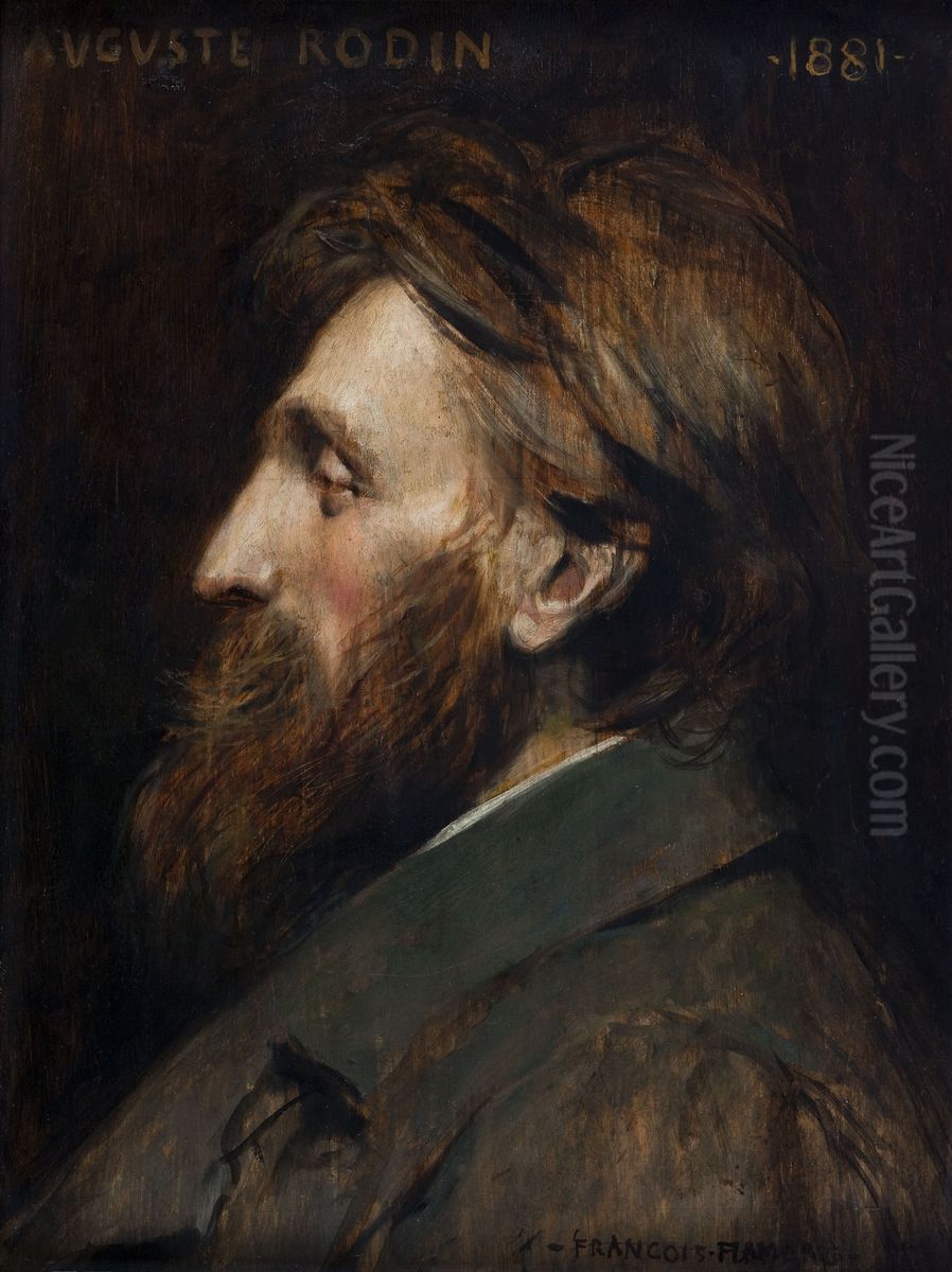 Portrait d'Auguste Rodin Oil Painting by Francois Flameng