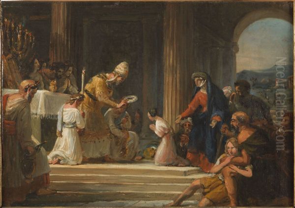 Esquisse pour l'eglise Notre-Dame-de-Lorette : Consecration de la Vierge Oil Painting by Auguste Vinchon