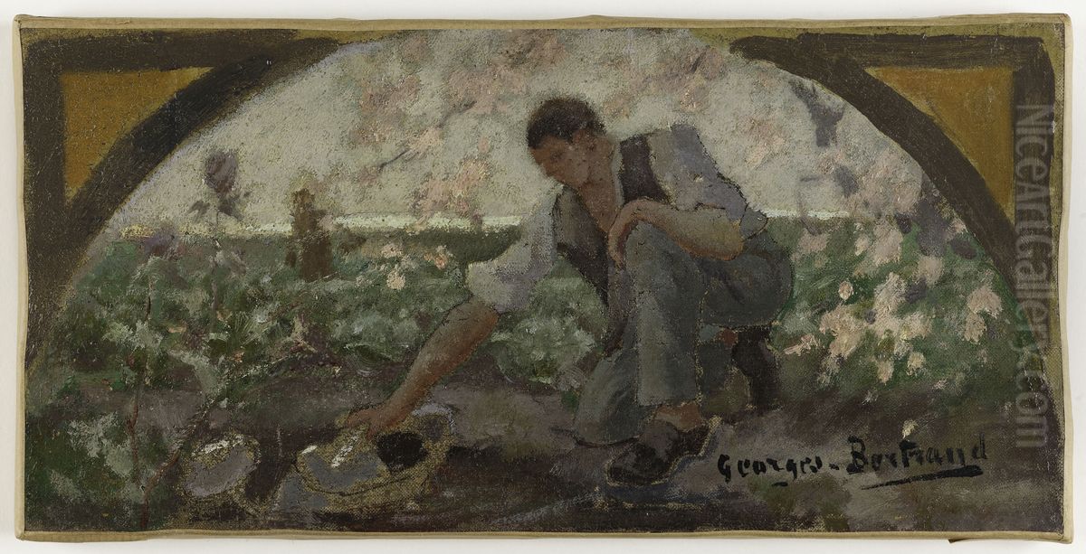 Esquisse pour la salle a manger de l'Hotel de Ville de Paris : Le chou Oil Painting by Georges Jules Bertrand