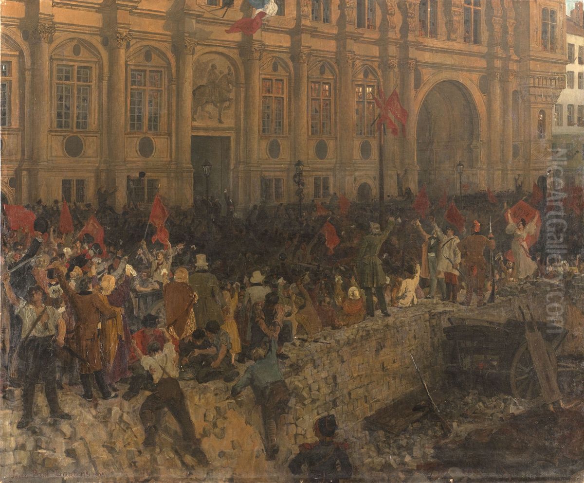 Proclamation de la Republique le 24 fevrier 1848 Oil Painting by Jean-Paul Laurens