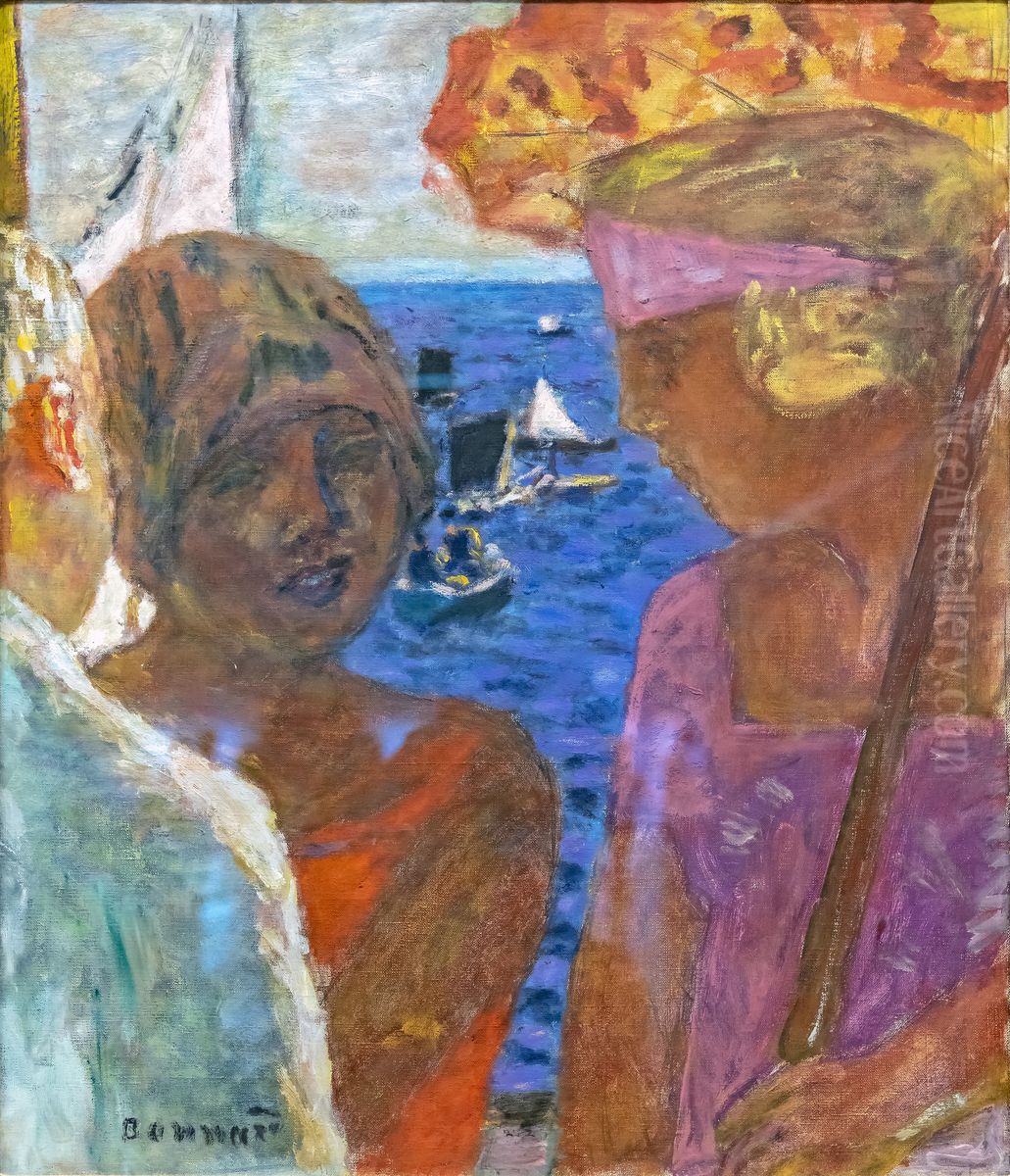 Conversation a Arcachon Oil Painting by Pierre Bonnard