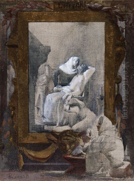 Esquisse pour la salle des mariages de la mairie du 19eme arrondissement de la Ville de Paris : L'Hiver Oil Painting by Paul-Albert Besnard