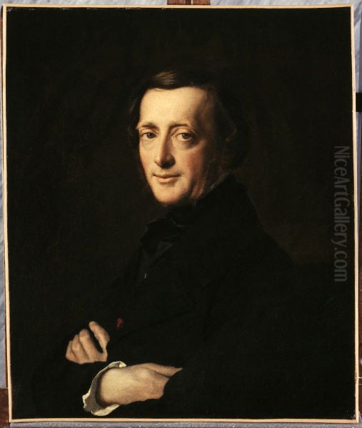Portrait of the doctor M.G. Worms Oil Painting by Henri Lehmann