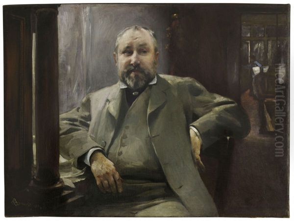 Portrait de Francis Magnard Oil Painting by Paul-Albert Besnard