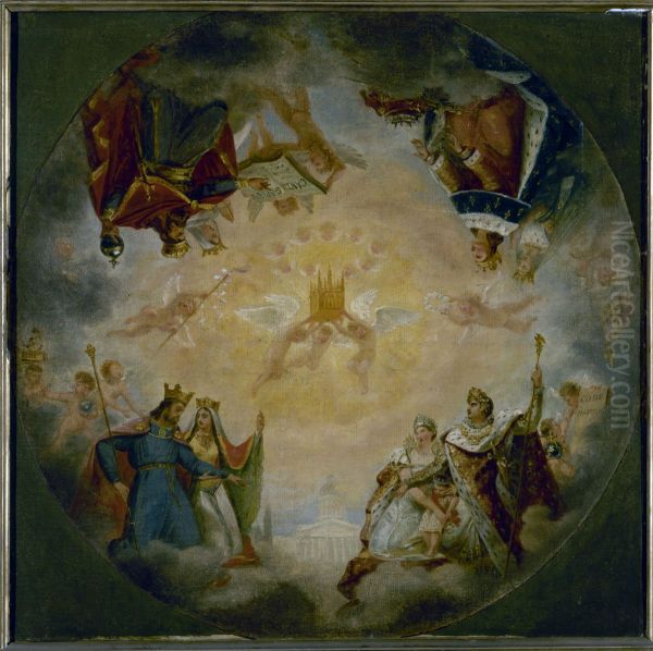 Erste Skizze fur die Kuppel des Pantheons Oil Painting by Antoine-Jean Gros