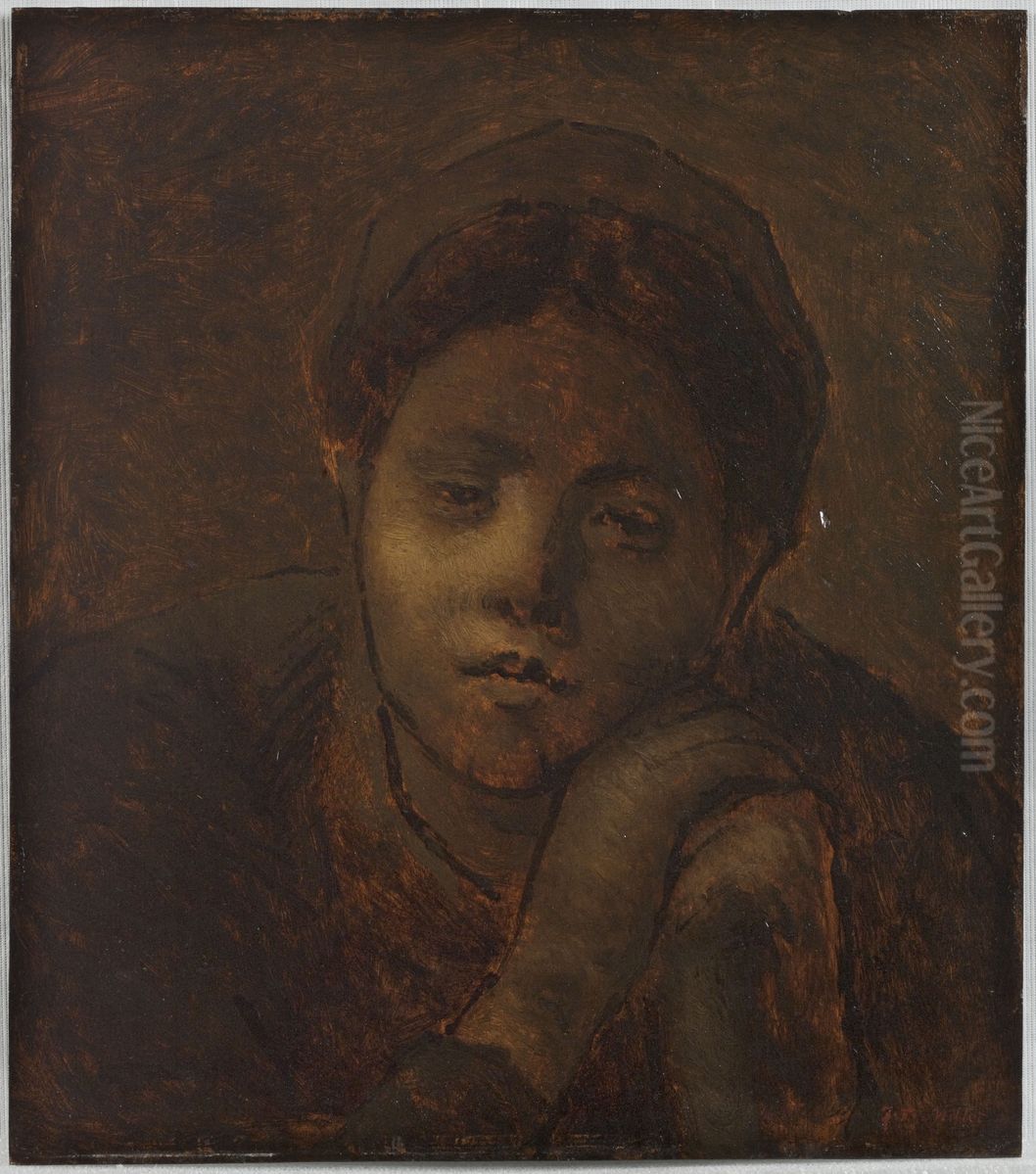 Tete de paysanne, etude Oil Painting by Jean-Francois Millet