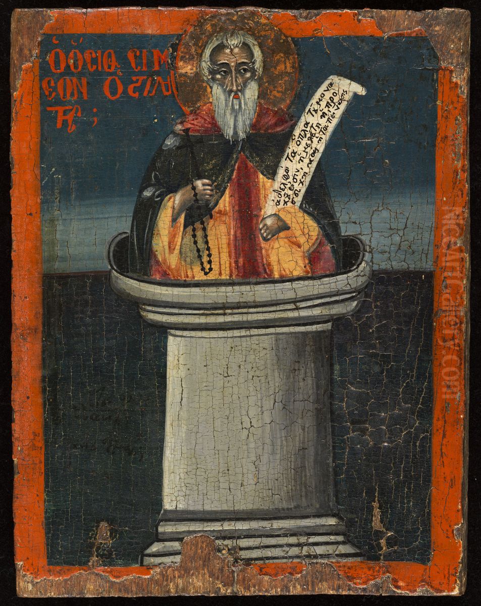 Saint Simeon le stylite Oil Painting by Greece
