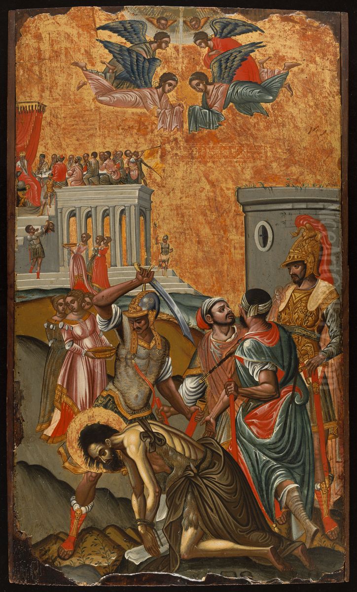 La Decollation de saint Jean-Baptiste et le festin d'Herode Oil Painting by Greece