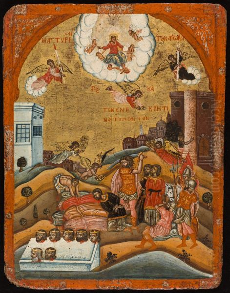 Les dix martyrs de Crete Oil Painting by Crete