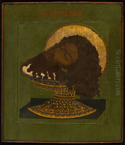 Head of Saint John the Baptist in a Cup Oil Painting by Moscow