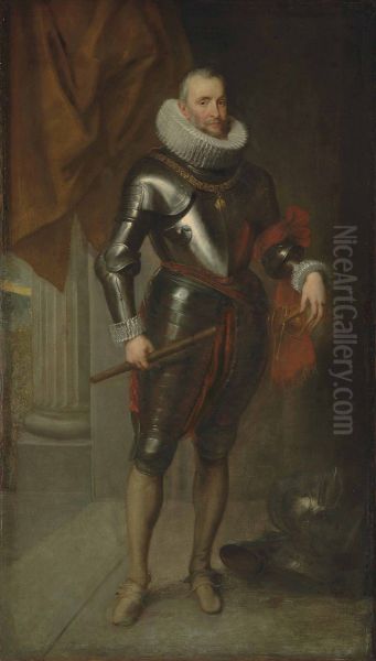 Portrait of Ambrogio Spinola (1569-1630) in armour Oil Painting by Anthony Van Dyck