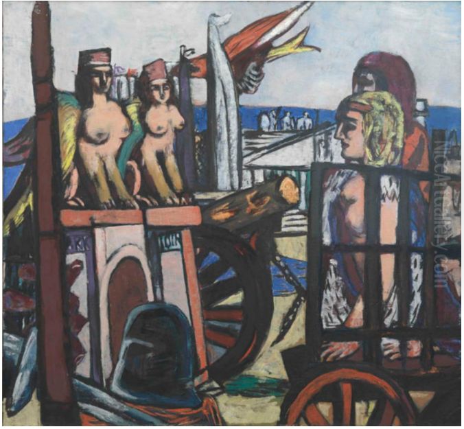 The removal of the sphinxes Oil Painting by Max Beckmann