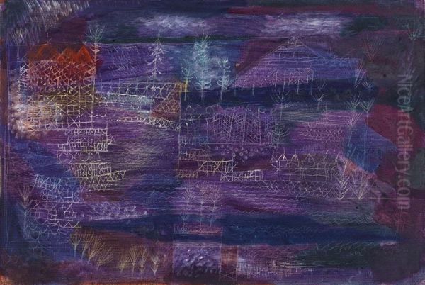 Flussbaulandschaft Oil Painting by Paul Klee