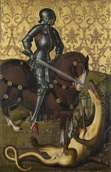 Der Heilige Georg als Drachentoter Oil Painting by Friedrich Herlin