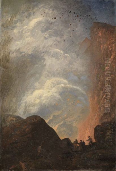 Ausbruch eines Vulkans Oil Painting by Guido Philipp Schmitt