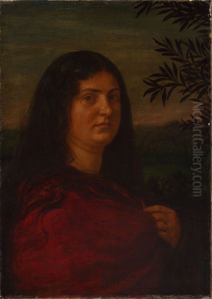 Portrait of Mrs. Cella Thoma Oil Painting by Hans Thoma