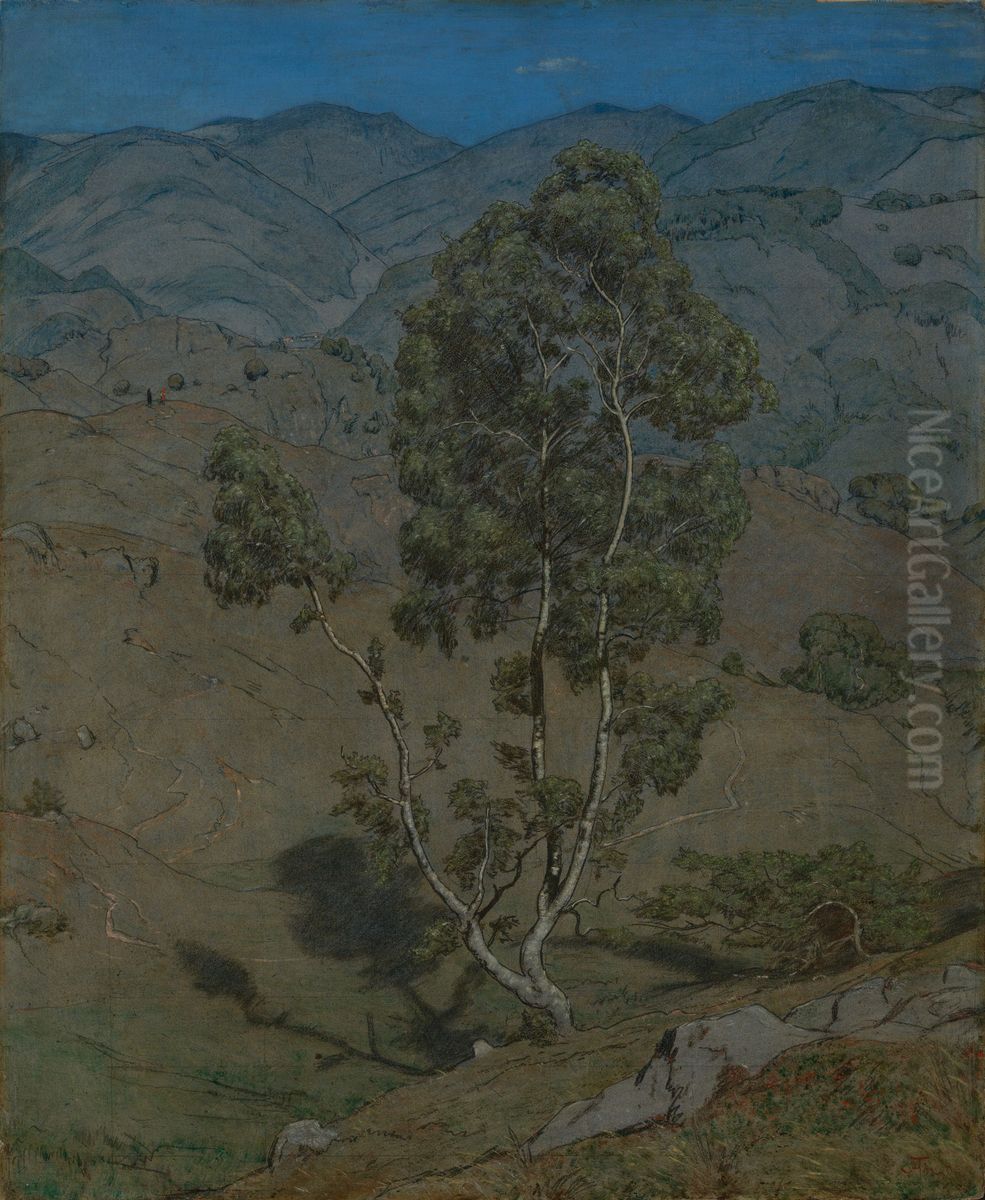 Die Birke Oil Painting by Hans Thoma