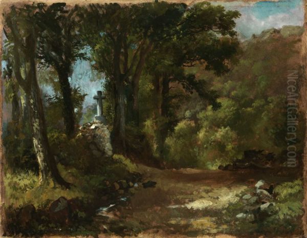 Das Kreuz im Walde Oil Painting by Carl Spitzweg