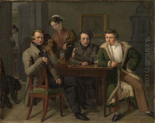 Jakob Friedrich Eisenlohr und Freunde Oil Painting by Friedrich Mosbrugger Jakob Friedrich Eisenlohr und Freunde Oil Painting by Friedrich Mosbrugger