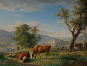 Weidende Tiere in Landschaft bei Baden-Baden