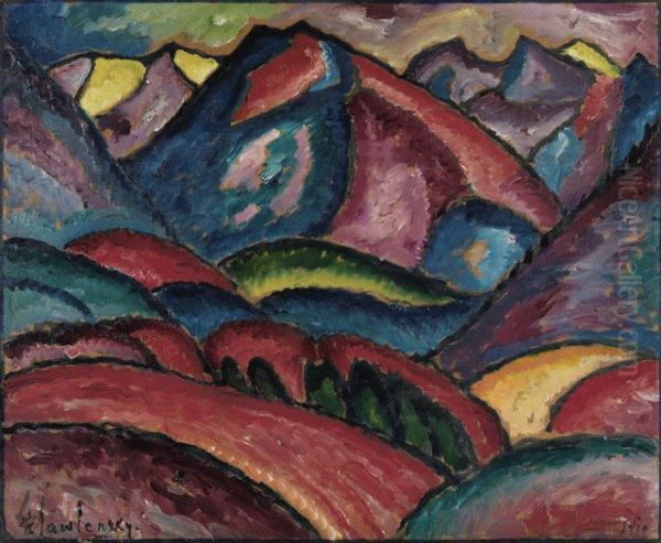 Oberstdorfer Landschaft Oil Painting by Alexej von Jawlensky