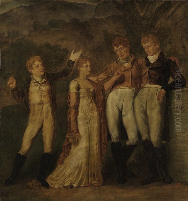 Die Kinder der Grafin Hochberg Oil Painting by Feodor Iwanowitsch Kalmuck