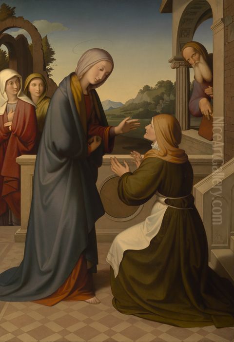 Heimsuchung Maria Oil Painting by Johann Friedrich Overbeck