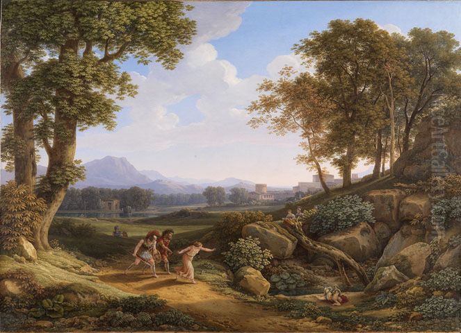 Klassische Landschaft mit Archemoros und Hypsipyle Oil Painting by Johann Christian Reinhart
