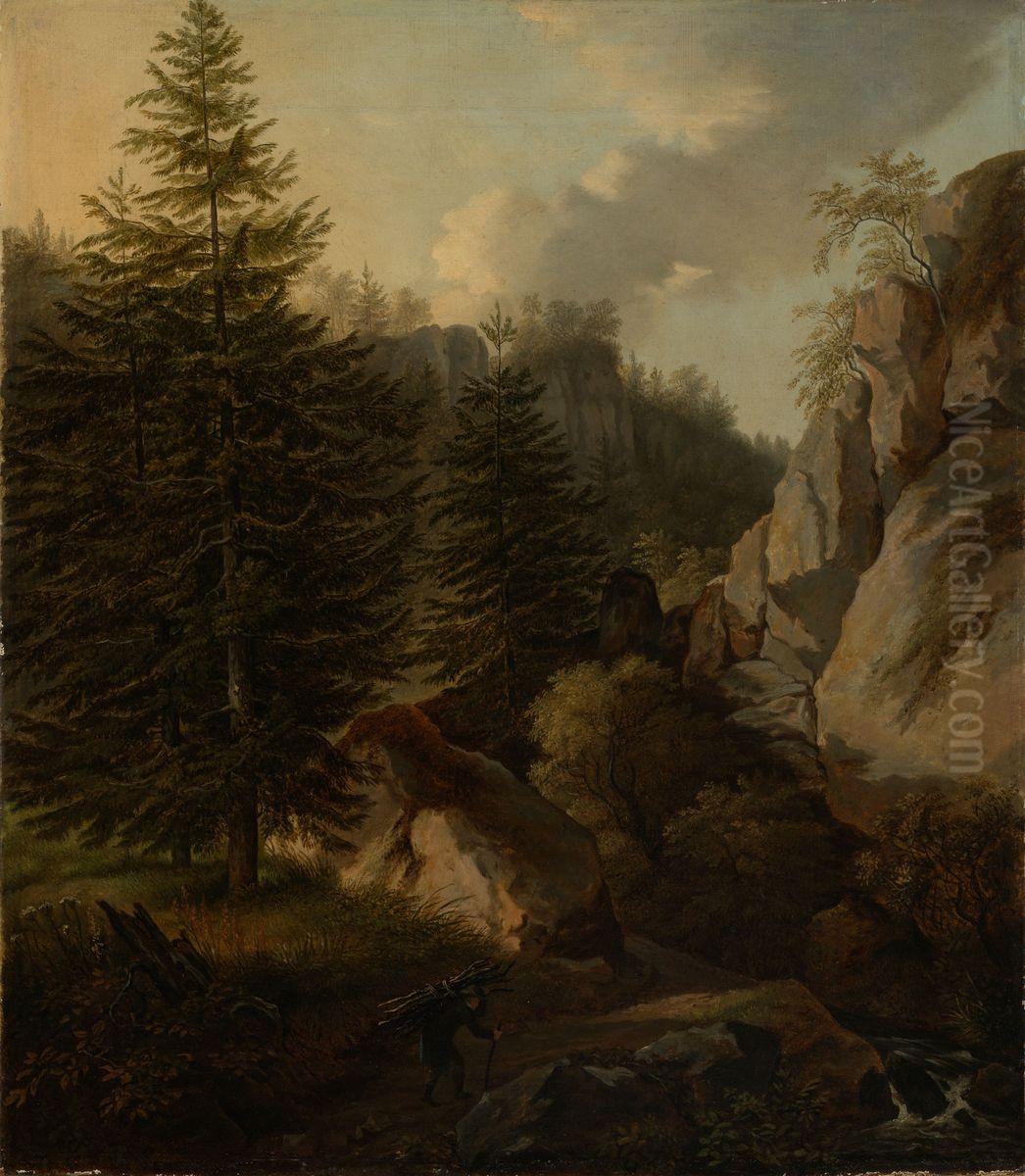 Morgen in der Sachsischen Schweiz Oil Painting by Traugott Faber