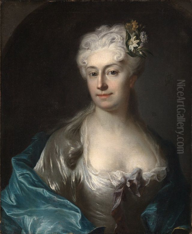 Grafin Maria Magdalena von Donhoff, geb. Grafin Bielinska Oil Painting by Adam Manyoki
