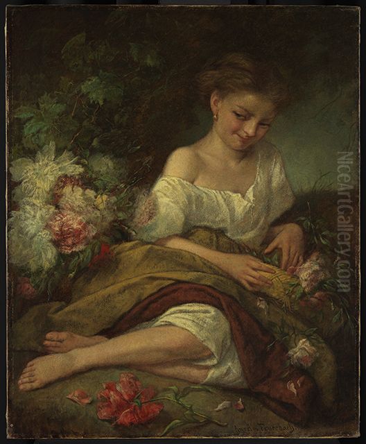 Flower girl Oil Painting by Anselm Friedrich Feuerbach