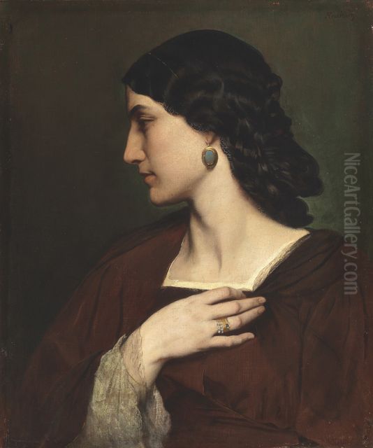 Portrait of Nanna Risi Oil Painting by Anselm Friedrich Feuerbach