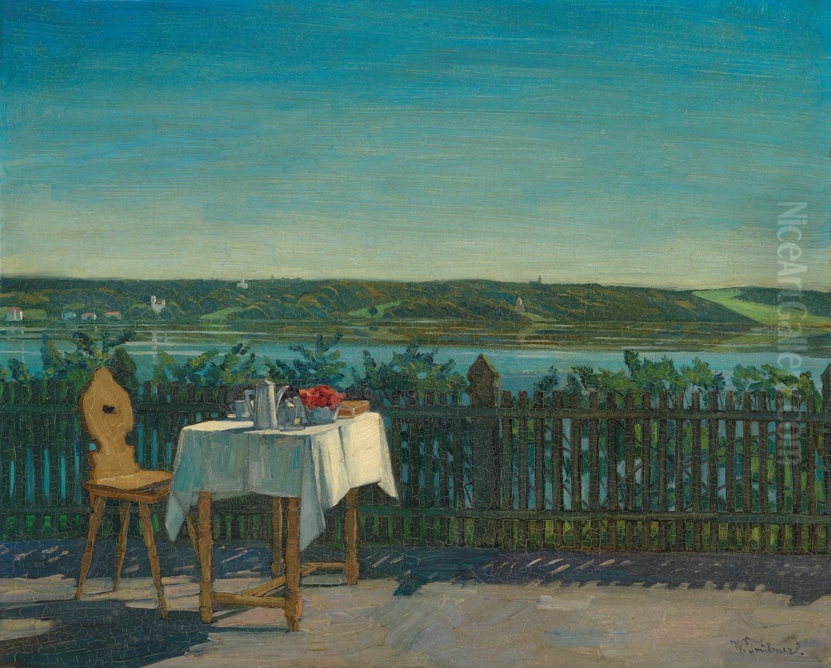 Kaffeetisch am Starnbergersee Oil Painting by Wilhelm Heinrich Trutbner