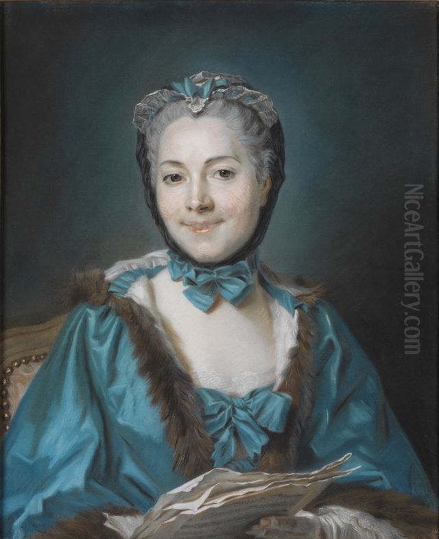 Bildnis der Marguerite Le Comte Oil Painting by Maurice Quentin de La Tour